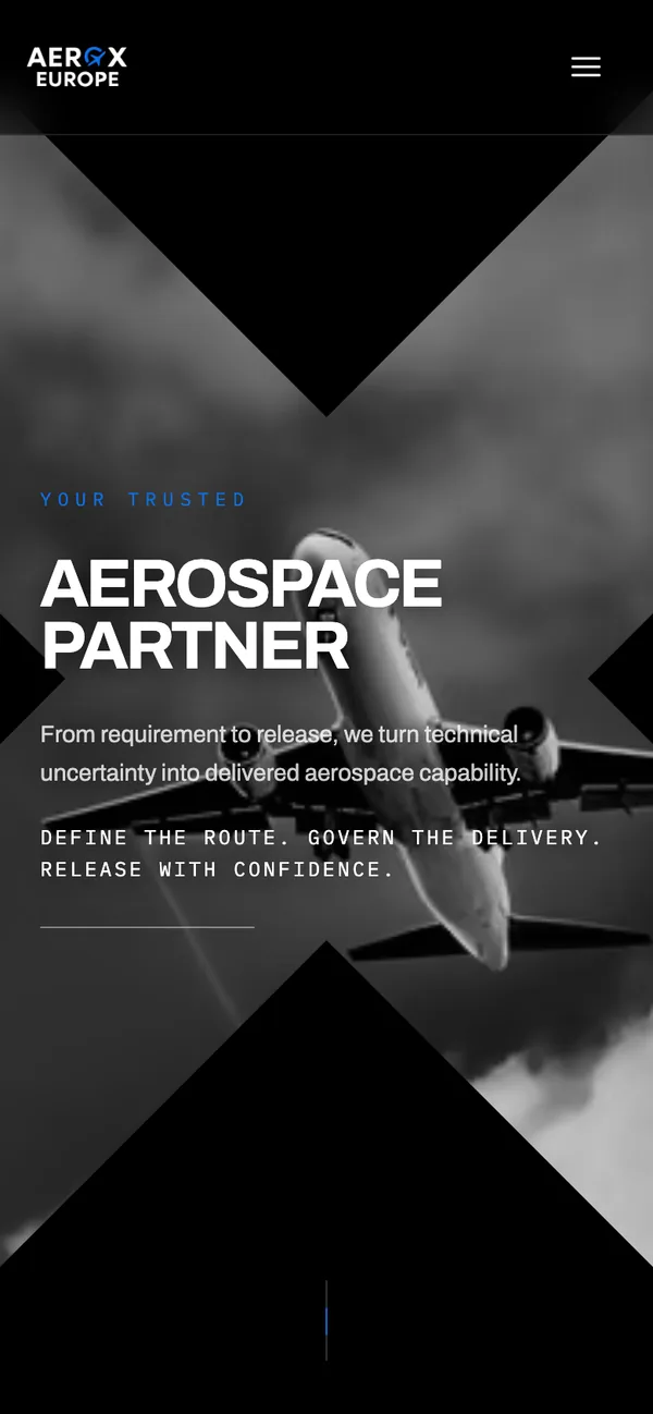 Aero X Europe mobile view