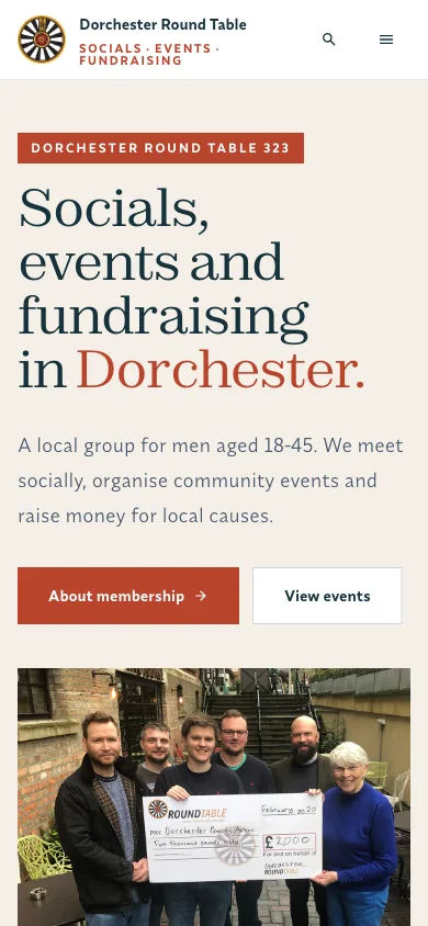 Dorchester Round Table mobile view