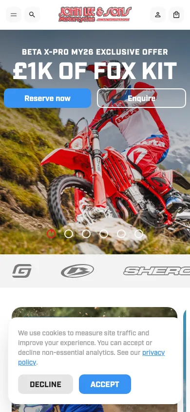 John Lee Motorcycles mobile view